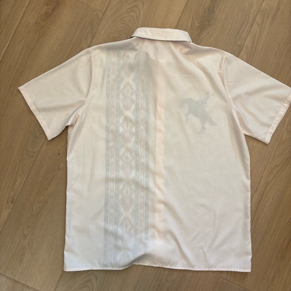 FYDUDE Catch The Waves Western Style Short Sleeve Shirt Men's L - Picture 3 of 10